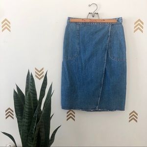 J. Crew Wrap Denim Skirt